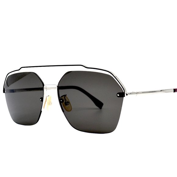 NEW FENDI FF M0032/S SILVER/DARK GREY SUNGLASSES - Picture 3 of 6